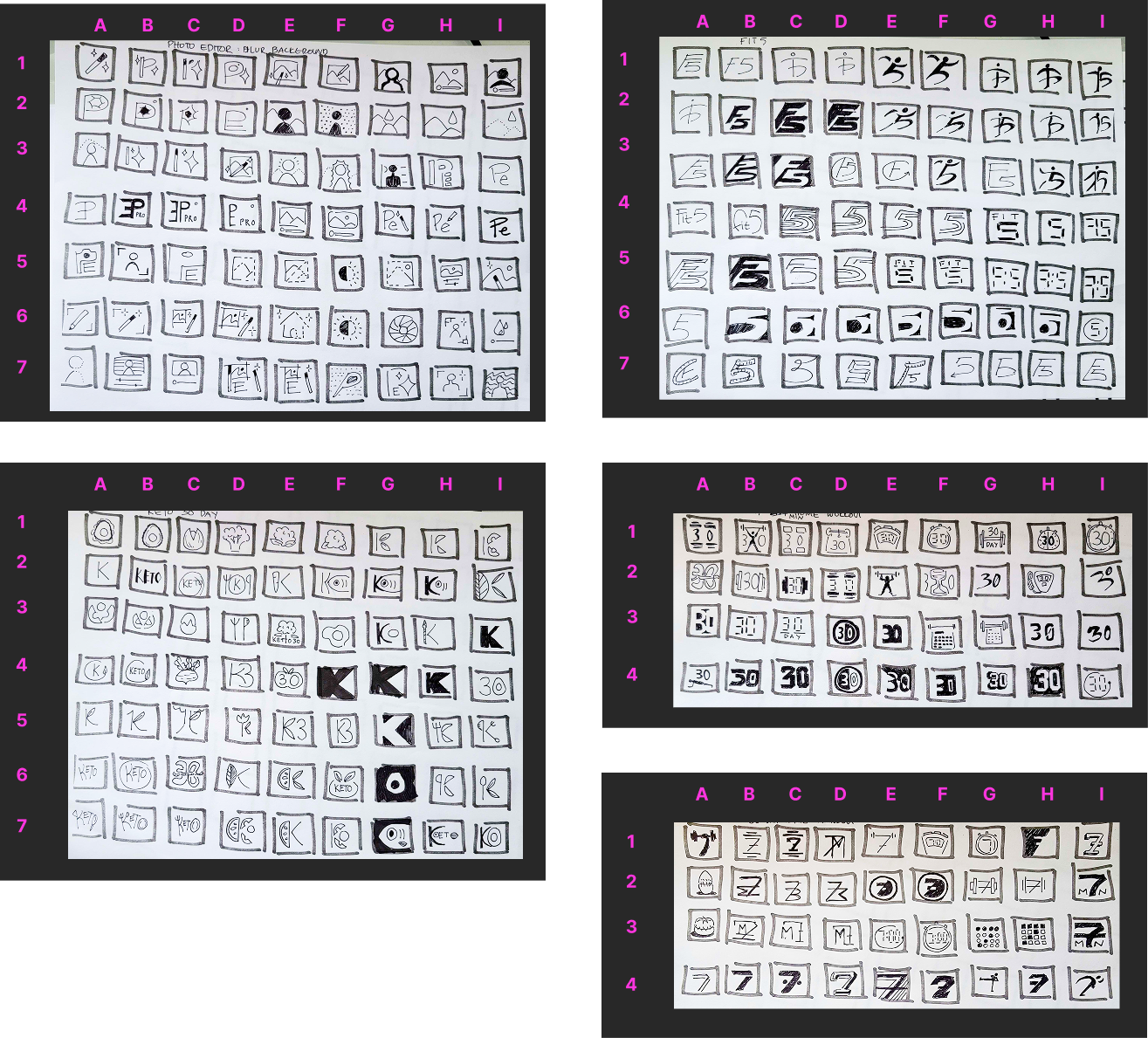 Initial Hand-Drawn Logo Sketches